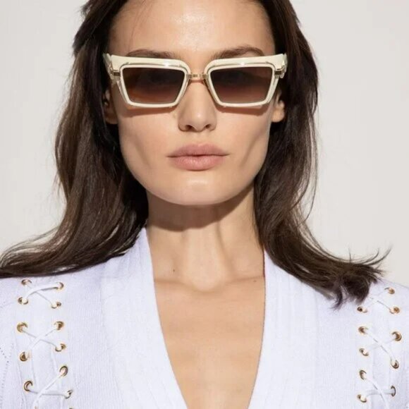 Balmain ADMIRABLE BPS-130C-52 Men BRAND NEW Sunglasses Titanium Gold Bone Brown - Picture 11 of 12